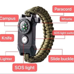 Multifunctional survival bracelet camping mountaineering adventure Escape